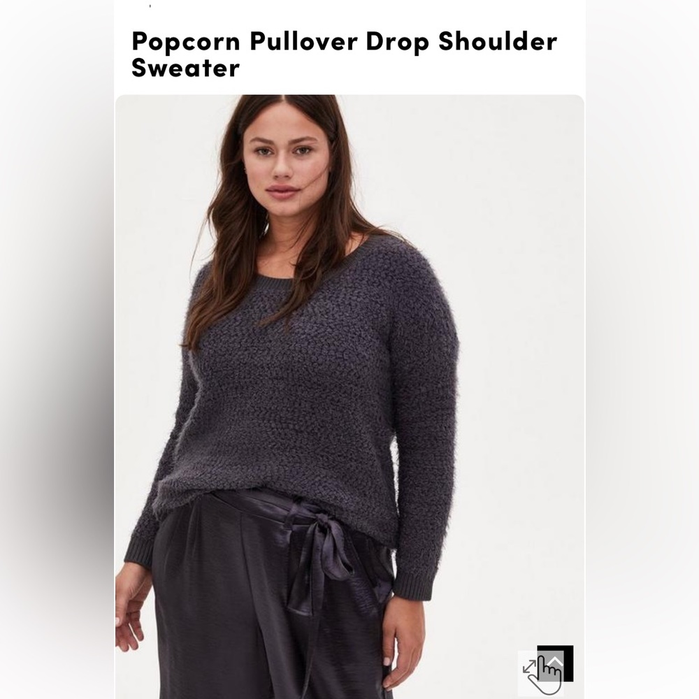 NWT Torrid Grey Popcorn Pullover Drop Shoulder
Sweater 3x